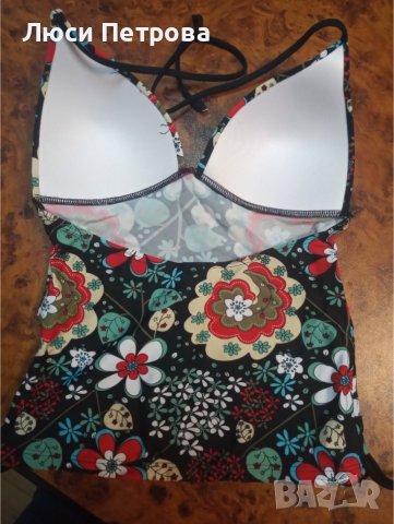 Бански шарен горнище потник с гол гръб, снимка 5 - Бански костюми - 40437778