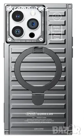Калъф PVC Wekome Gorillas MagSafe със стойка /Графит/ за iPhone 15 Plus 6.7 Баркод : 3126631, снимка 2 - Калъфи, кейсове - 48159595