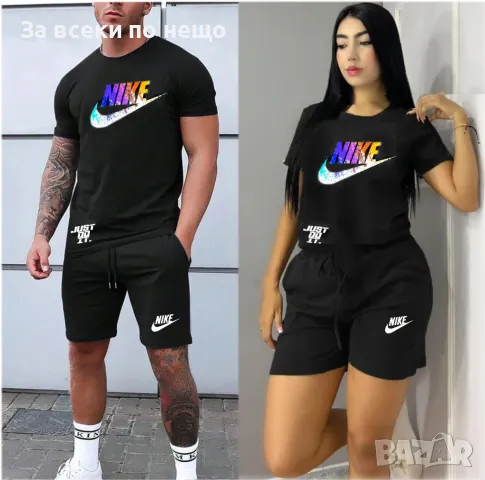 Nike Екипи За Двойки👚🩳Дамски Летен Екип Найк👕🩳Мъжки Къс Комплект Найк Код LFS392, снимка 5 - Спортни екипи - 49830715