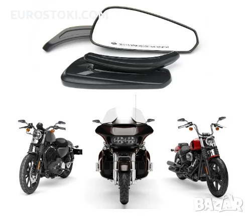 Мотоциклетни огледала WTZMOTO, комплект 2 броя огледало за кормило на мотоциклет, 8 мм, за Harley , снимка 6 - Аксесоари и консумативи - 56122494