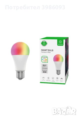 Смарт крушка Woox - R9074 - WiFi Smart E27 LED Bulb RGB+White, 10W/60W, 806lm, снимка 2 - Други - 44254333