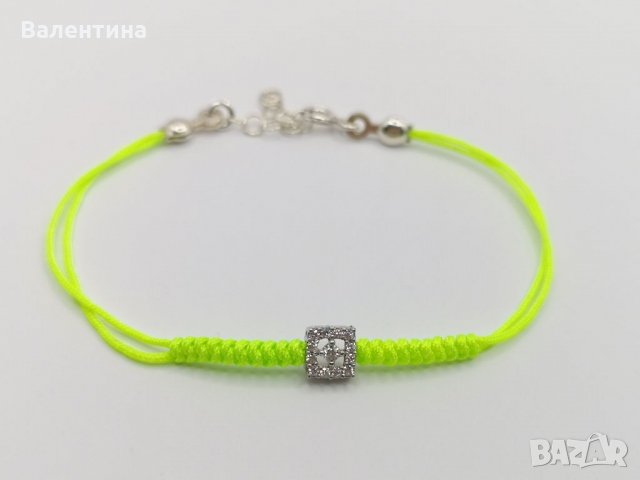 Дамска сребърна гривна със сребърни елементи и цирконий, снимка 2 - Гривни - 33970623