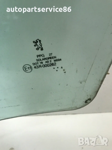 Предно ляво стъкло на прозореца за врата за Peugeot 407 (2004) 43R-000262, снимка 2 - Части - 53700788