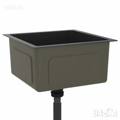 vidaXL Ръчно изработена кухненска мивка, черна, неръждаема стомана, снимка 4 - Мивки - 56147713