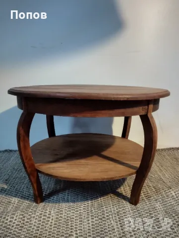 Стара дъбова маса за кафе, снимка 2 - Маси - 48485881