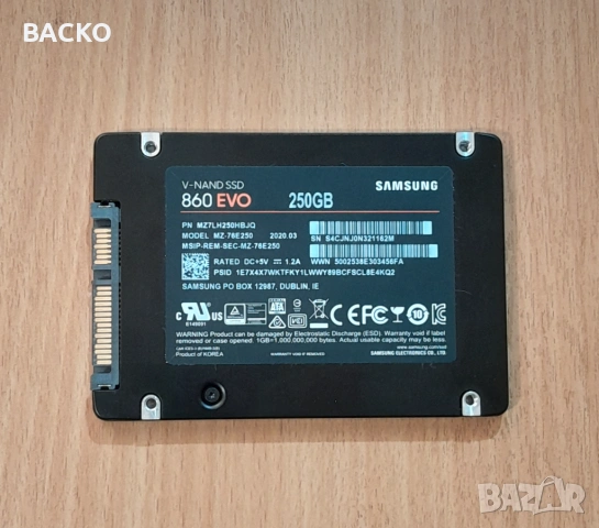 Хард диск SAMSUNG EVO 250Gb 2,5" SSD, снимка 2 - Твърди дискове - 53837877