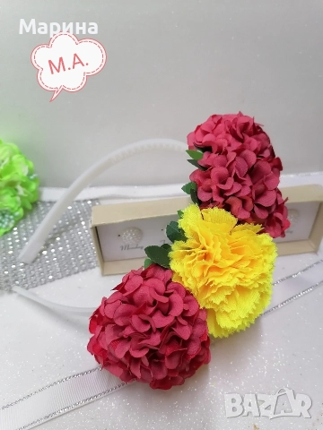 Диадема с цветя, вариант 23, снимка 12 - Аксесоари за коса - 52688406