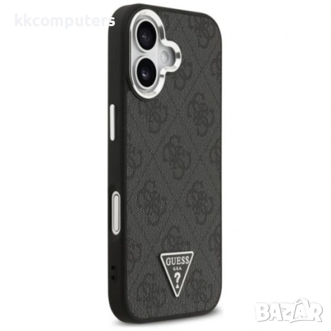 Оригинален кейс Guess 4G Triangle Metal Logo MagSafe, За iPhone 17 (6.3), Черен и Протектор, снимка 5 - Калъфи, кейсове - 51795187