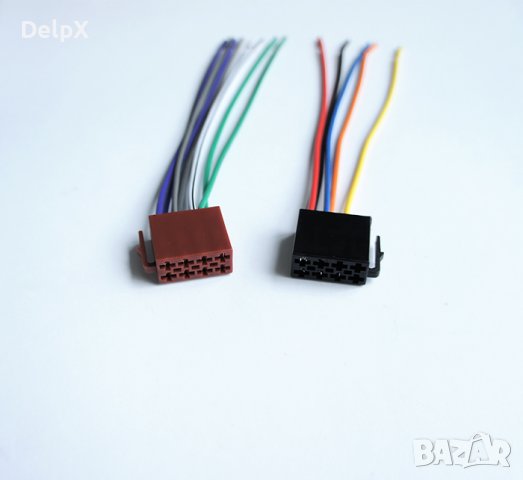 Автомобилен кабел за касетофон ISO-1 с накрайници 8pin(ж)/5pin(ж) 0,15m 12V