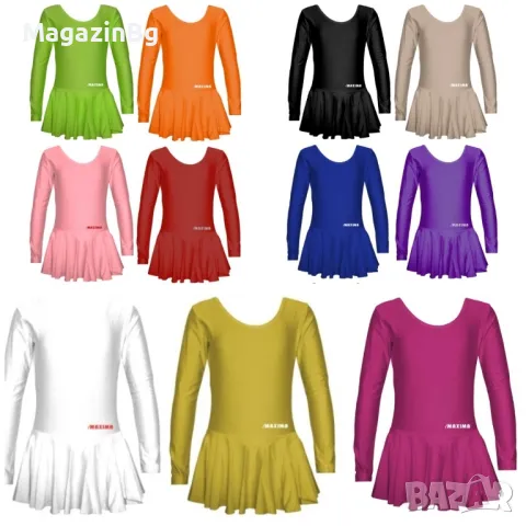 Детско трико с дълъг ръкав и поличка, Подходящо за гимнастика, балет и танци
triko 
, снимка 1