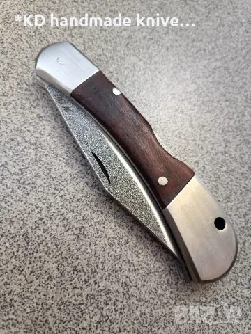 Сгъваем нож ръчно изработен от N690co стомана + ПОДАРЪК кания, снимка 3 - Ножове - 48322218