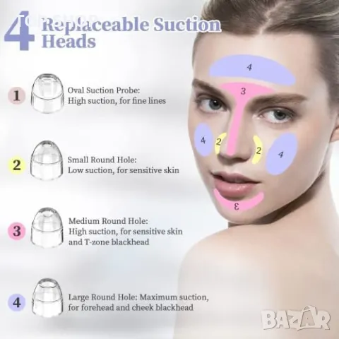 Нов смарт Вакуум уред отстраняване на черни точки пори с камера за лице, снимка 2 - Тримери - 49498204