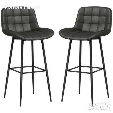 Бар столове HOMCOM, комплект от 2, снимка 2 - Столове - 53461310