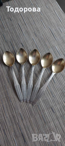 СССР сребърни лъжици-три комплекта. Сребро 875 проба., снимка 3 - Антикварни и старинни предмети - 45693394