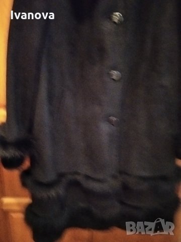 Продавам луксозно макси кожено палто от естествена агнешка кожа ,модерна обработка, тип кожух. , снимка 4 - Палта, манта - 34208304