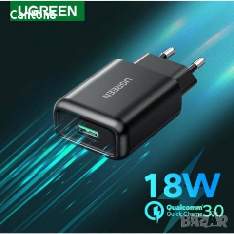 UGREEN QC3.0 18W USB бързо зарядно устройство, снимка 2 - Оригинални зарядни - 40052142