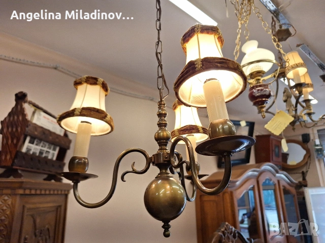 Винтидж полилей месинг , снимка 5 - Полилеи - 53773840