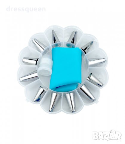 3132 Силиконов шприц за сладки с 12 стоманени форми, снимка 6 - Прибори за хранене, готвене и сервиране - 34238602