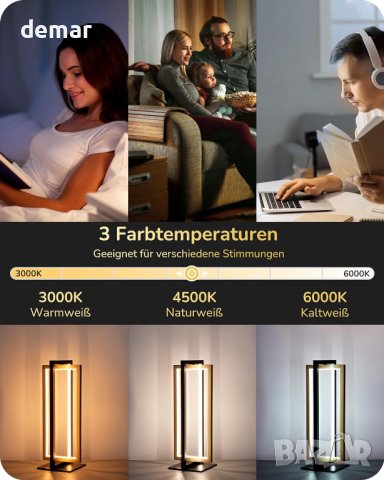 LED нощна лампа EDISHINE, димируема настолна лампа, сензорна, снимка 2 - Лед осветление - 44161956