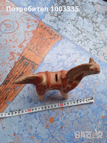 Стара ръчно изработена керамична касичка , снимка 6 - Други ценни предмети - 49545123