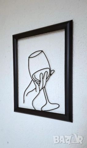 Арт Пано картина с дървена рамка и метален орнамент – Авторска ръчна изработка, снимка 2 - Декорация за дома - 53307883