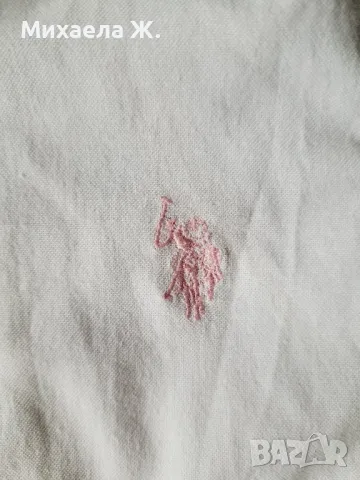 Бяла памучна риза U.S. Polo Assn, снимка 5 - Ризи - 48799308