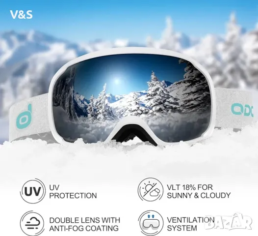 Ски каска Odoland с VLT 18% ски очила за ски и сноуборд, лека и регулируема, вентилирана каска , снимка 7 - Зимни спортове - 49227193