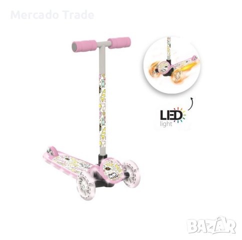 Тротинетка Mercado Trade, За деца, До 20кг., Розов , снимка 2 - Скутери и тротинетки - 44482542