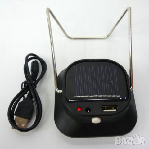 Соларна LED лампа с карабинер  