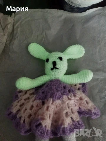 Плетено зайче , снимка 5 - Плюшени играчки - 51096154