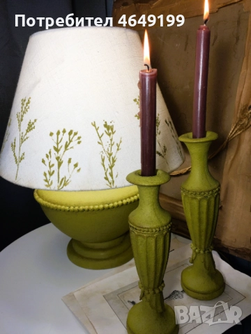 Настолна лампа плюс подарък - чифт свещници, снимка 3 - Настолни лампи - 52639116