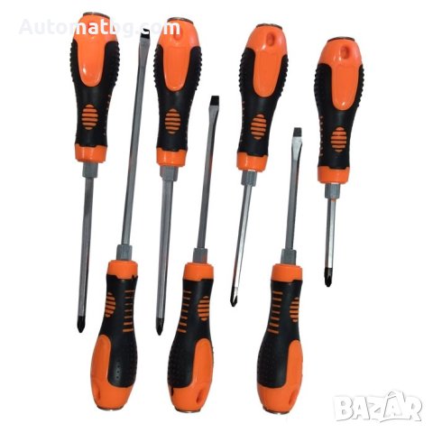 Комплект отвертки Automat, Ударни, 7бр, Черен