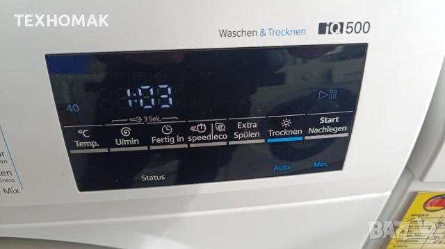 Пералня със сушилня SIEMENS IQ 500 клас А пране 7кг. сушене 4кг. инверторен мотор, снимка 3 - Перални - 53488380
