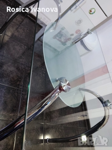 Стъклена трапезна маса 120/70, снимка 4 - Маси - 52764047
