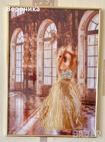 частично ушит гоблен със чешки мъниста "Танцът на слънцето"