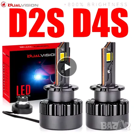 LED Крушки D2S - заместител на фабричен ксенон +300% повече светлина., снимка 3 - Аксесоари и консумативи - 48877460