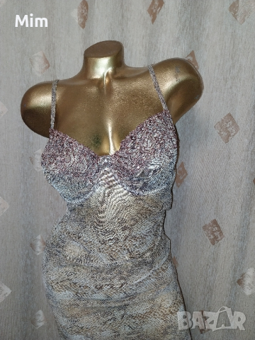 L /XL Кафява нощница змийски принт , снимка 3 - Нощници - 44833967