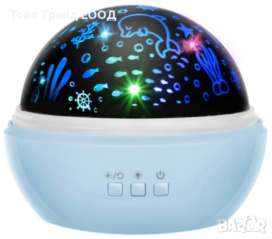 Нощна лампа с проектор, снимка 2 - Детски нощни лампи - 52671329