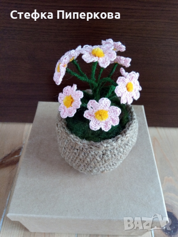 Цветя плетени на една кука, снимка 4 - Декорация за дома - 44825491