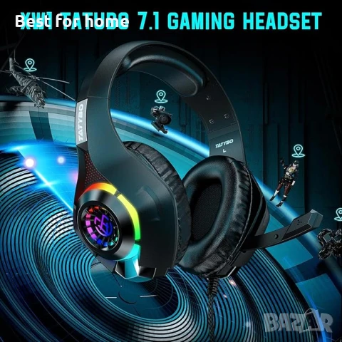 Геймърски слушалки Tatybo за PS4 PS5 Xbox One PC, снимка 2 - Аксесоари - 50503240