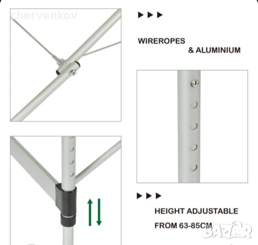 Двусекторна алуминиева козметична масажна кушетка черен бял крем цвят, снимка 12 - Кушетки - 53166088