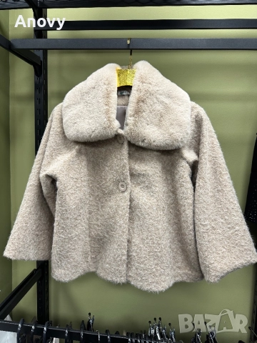 Дамско палто с пухена яка – 65 лв (2 цвята, универсален размер), снимка 6 - Палта, манта - 52583225