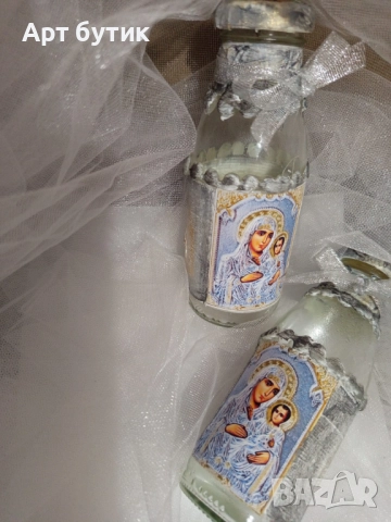 Бароков арт комплект за свето Кръщение , модел Св. Богородица, снимка 15 - Декорация - 52741287