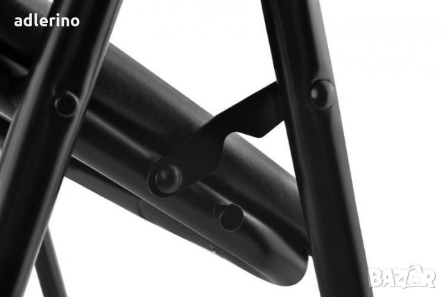 Сгъваем градински стол, черен, 120 кг, снимка 6 - Градински мебели, декорация  - 34469479