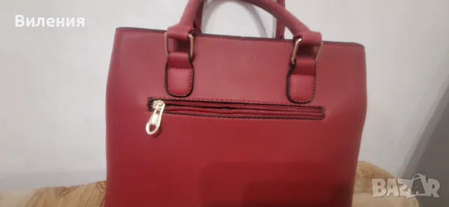 Нова красива дамска чанта в цвят бордо, снимка 6 - Чанти - 55749625