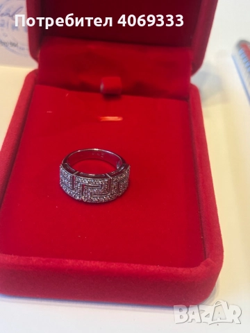 💍Пръстен от бяло 18 каратово злато С 50бр естествени диаманти 💎 54р-р 6.08гр