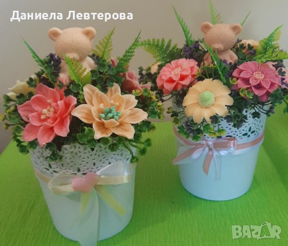 Букет от цветя от глицеринов сапун..., снимка 1 - Декорация за дома - 40805975