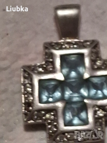 сребърна висулка с топаз, снимка 2 - Колиета, медальони, синджири - 53461713