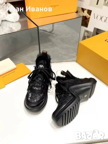 Сникърси Louis Vuitton с дантела, снимка 5 - Маратонки - 53505043