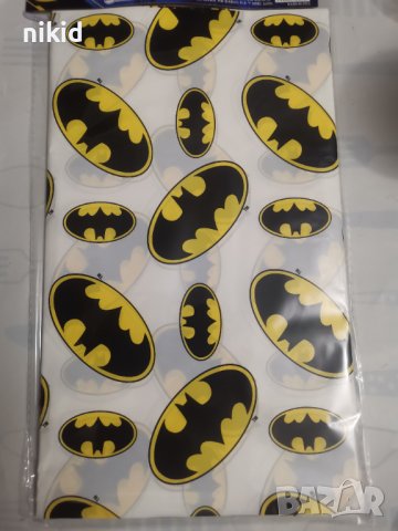 Батман Batman бял фон найлонова покривка за парти рожден ден, снимка 1 - Покривки за маси - 39643162
